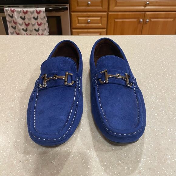 David Stone Slip On Loafers Comfy Blue Men's Drivers Shoes Size 8 - Picture 2 of 10